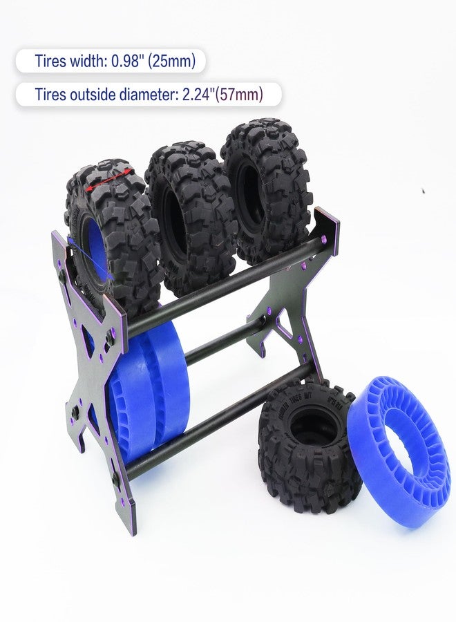 HOPLEX Super Large Soft 1.0 Inch Tire 57 * 25mm Muddy Swamp Tire with Blue Silicone Rubber Inserts for TRX4M SCX24 1/18 1/24 RC Crawler Car Upgrade - Image 4